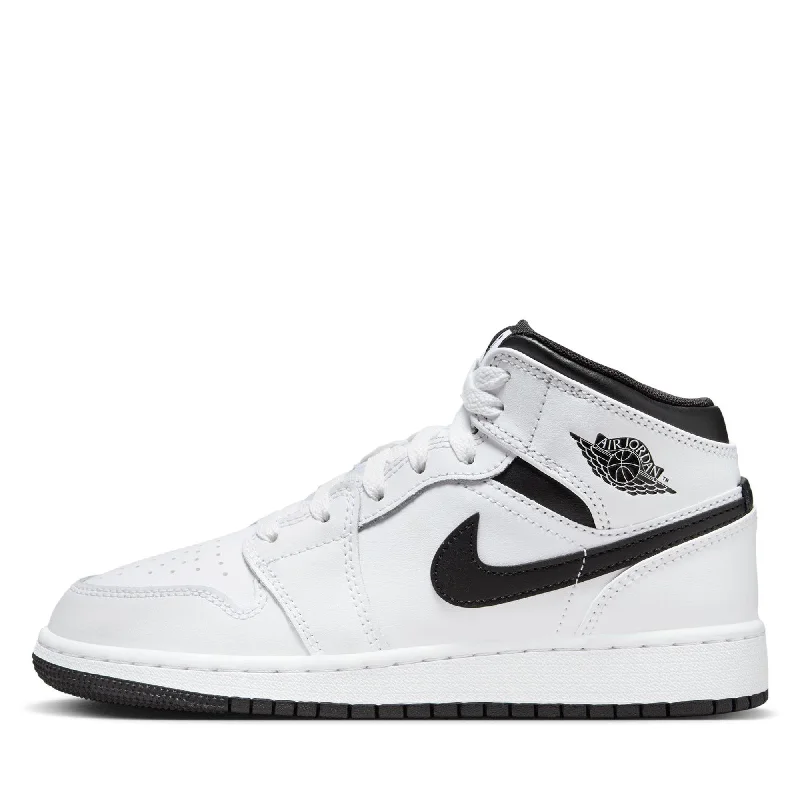 Fashionable Work Boots Air Jordan 1 Mid (GS) - White/Black