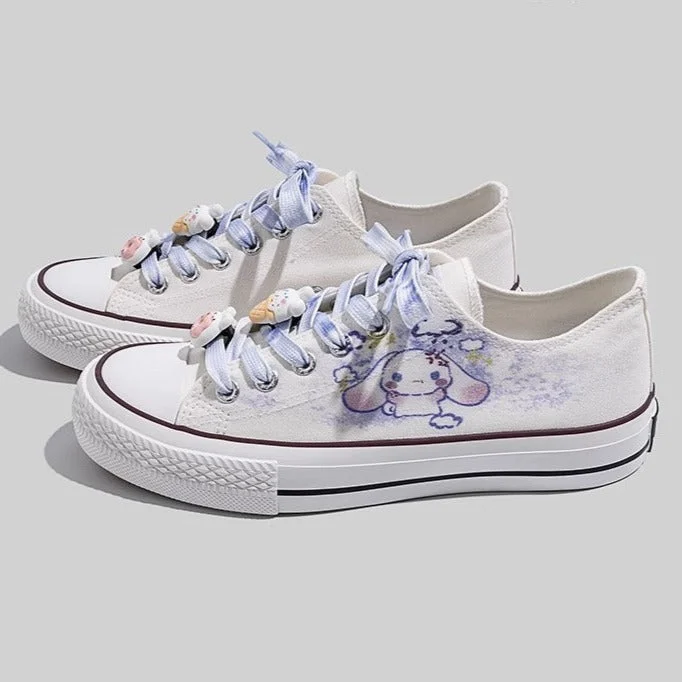 Waterproof Sports Shoes Womens Hand-painted Cute Canvas Tennis Shoes Low-top