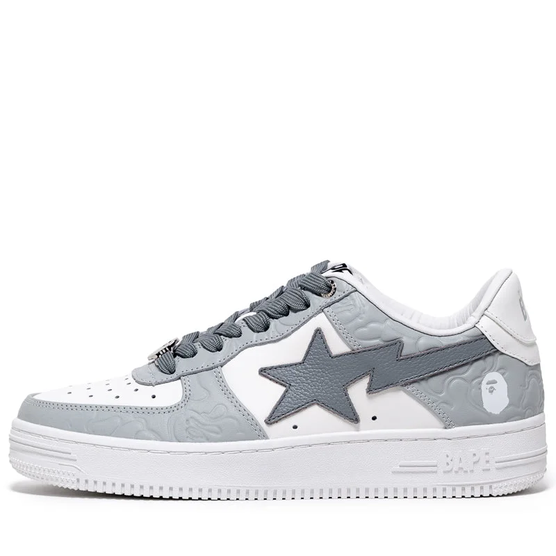 Leather Casual Shoes A Bathing Ape Bape Sta #4 M1 - Grey