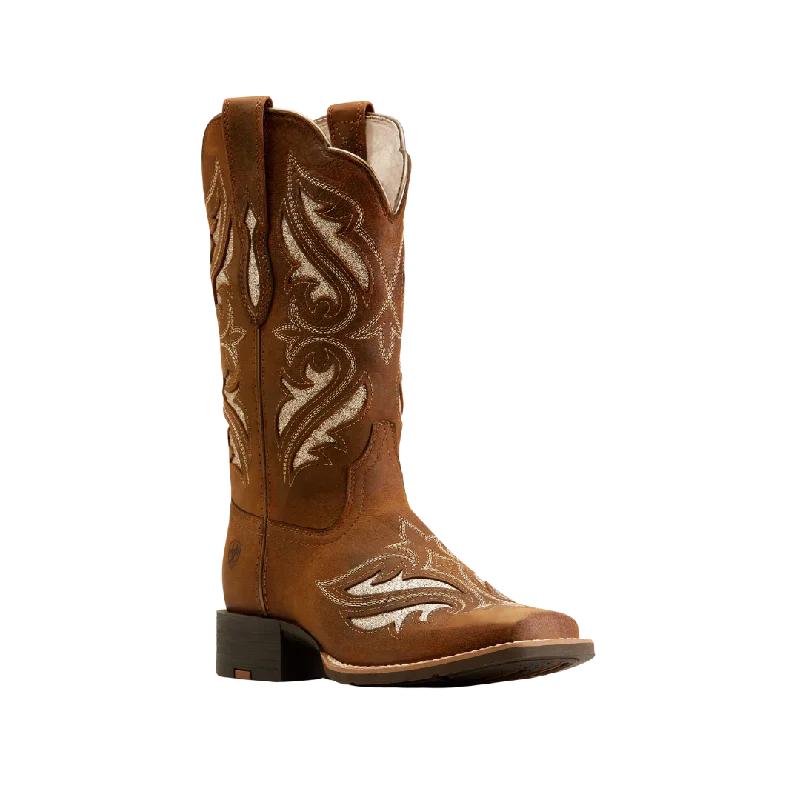 Leather Casual Shoes Ariat Women's Round Up Bliss Brown Boots