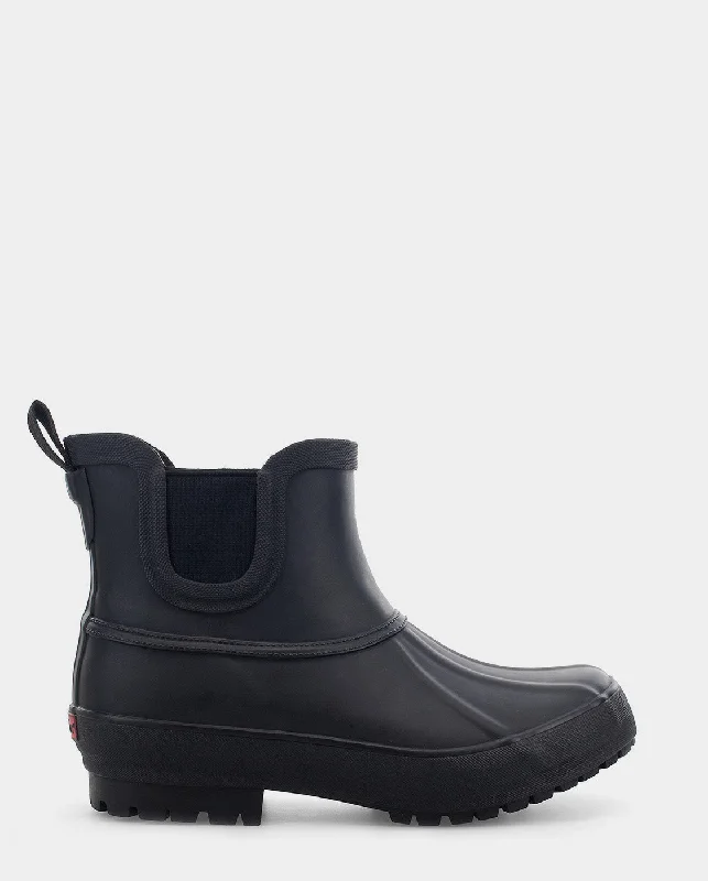 Comfortable Flats For Work DUCK CHELSEA RAIN BOOT - BLACK