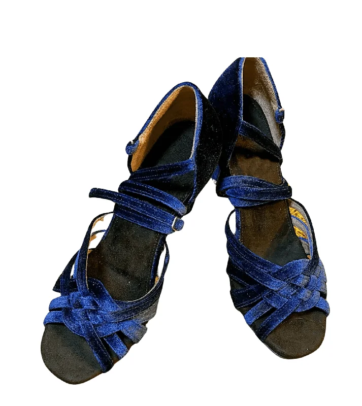 Fashionable Flat Shoes Blue Shoes for Salsa Bachata Latin Dance