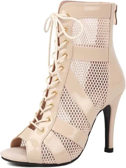 Trendy Lace-Up Shoes High Heels for Heels Bachata Salsa Dance Class