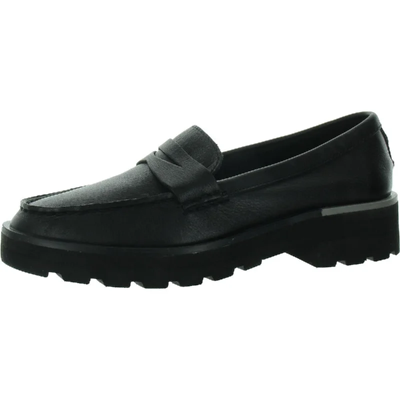 Cozy Winter Shoes Chunky Penny Womens Leather Slip-On Loafers