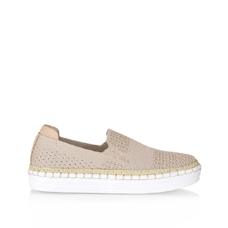 Comfortable Heeled Shoes Queen Slip On Sneakers - Natural Knit