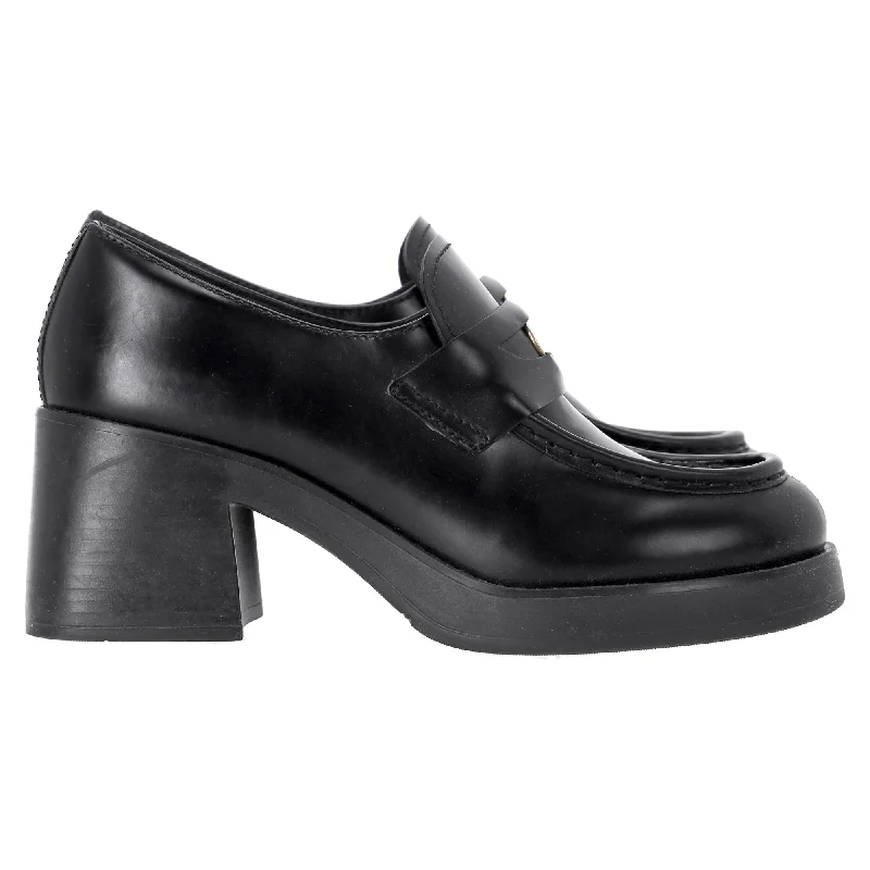 Comfortable Slippers For Home Miu Miu 70mm Penny Loafers in Black Leather