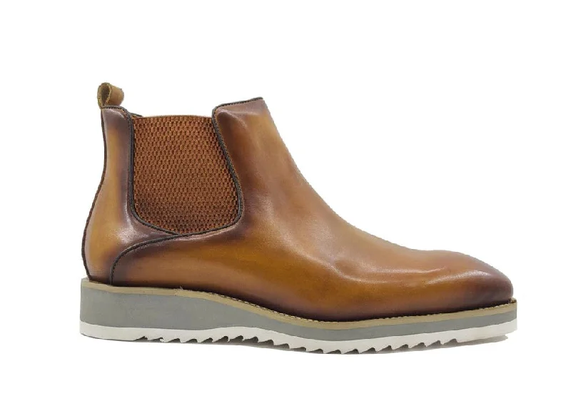 Cozy Winter Shoes Burnished Calfskin Slip-On Boot Cognac