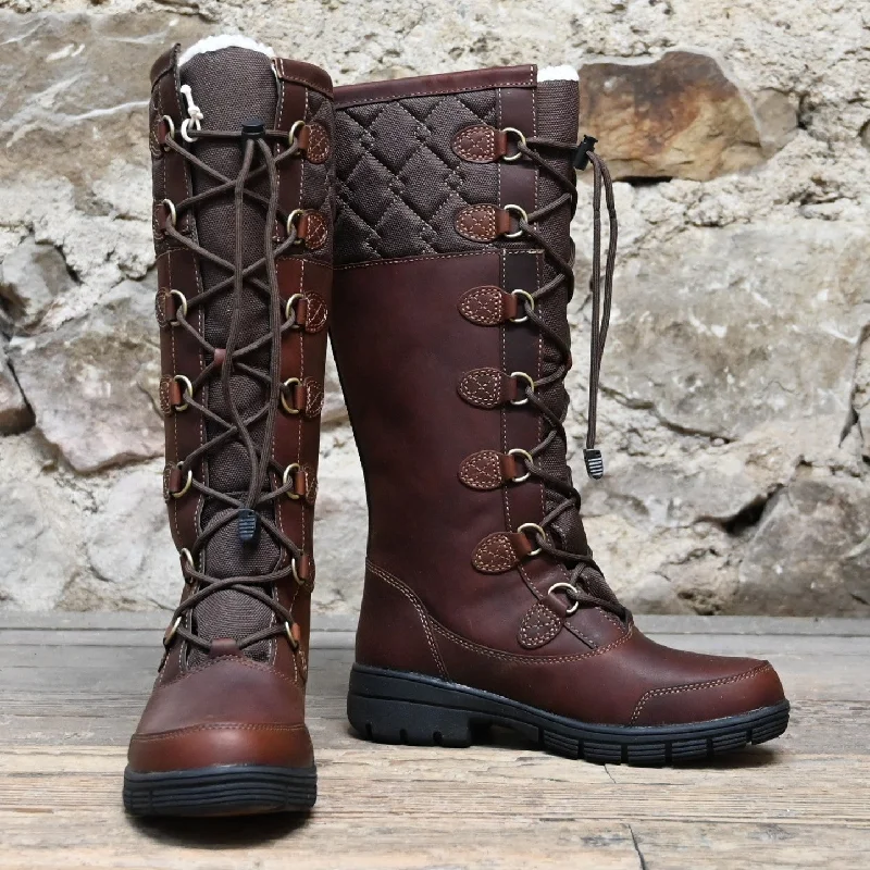 Waterproof Hiking Boots Dublin Fleet Boots In Red and Brown