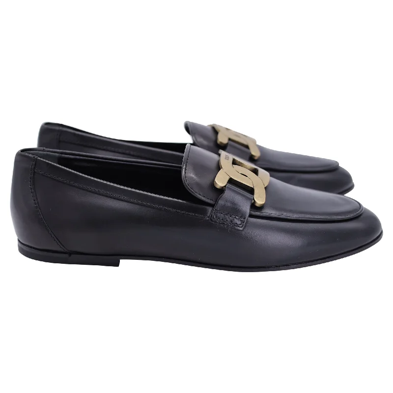 Stylish Work Shoes Tod's Kate Loafers in Black Leather