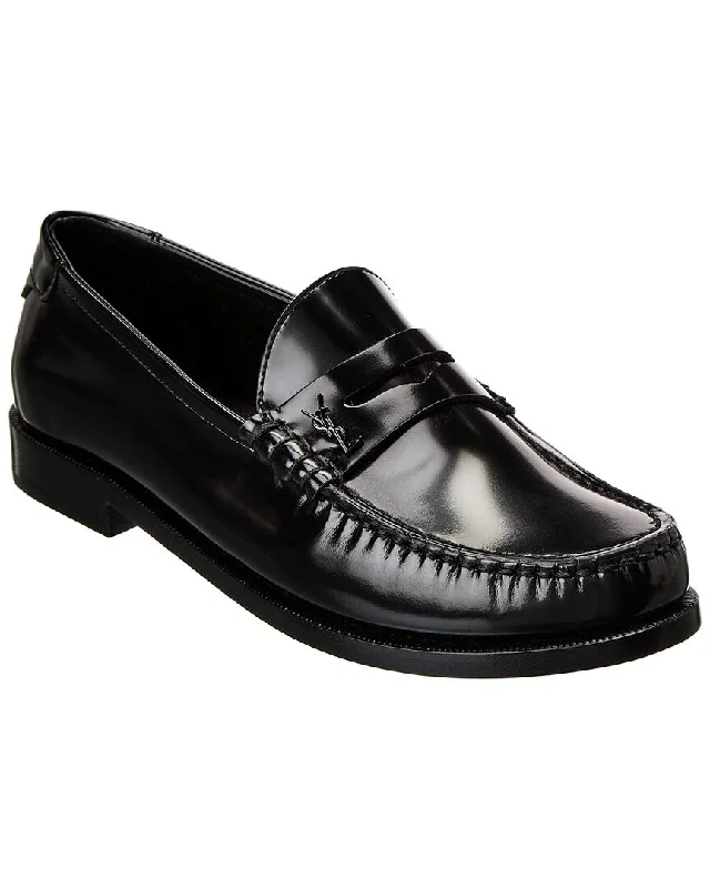 Trendy Platform Sneakers Saint Laurent Le Loafer 15 Leather Moccasin