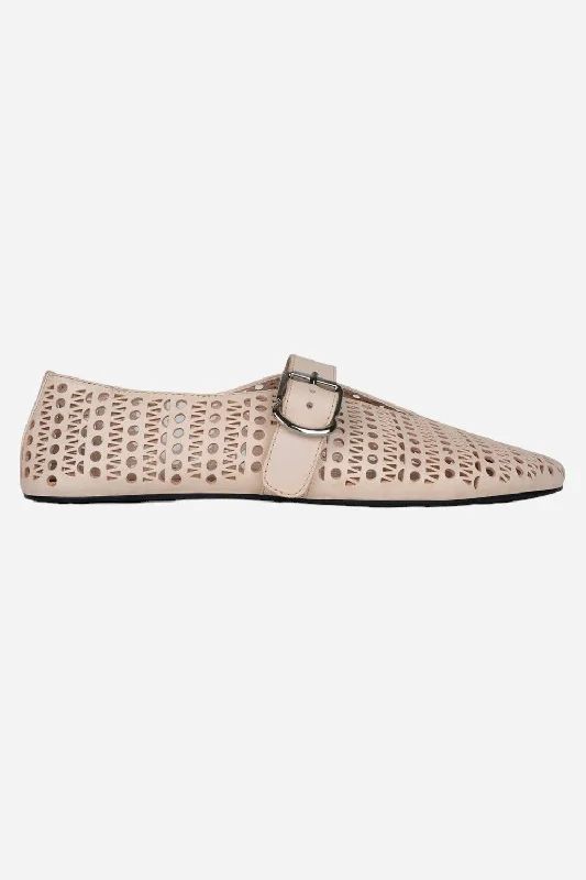 Comfortable Slippers For Home Jeffrey Campbell Shelly-LSR Flats in Natural