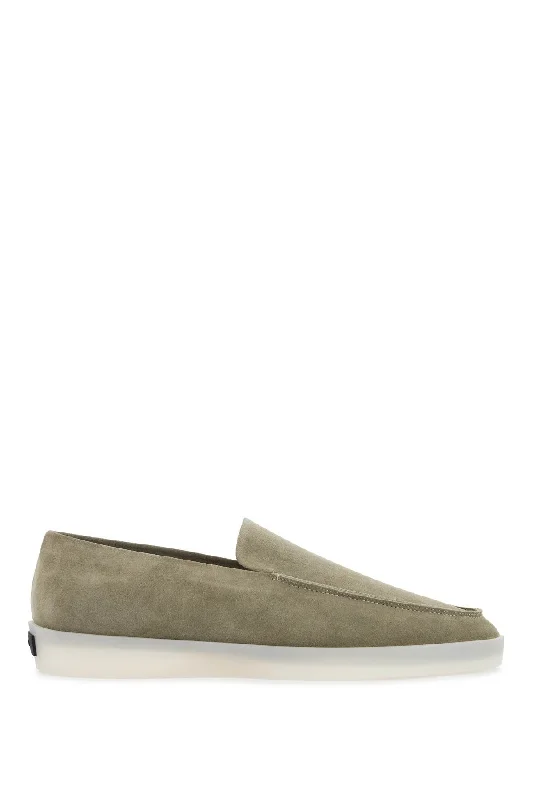 Comfortable Snow Sneakers Fear Of God Women's Minimalist Suede Loafer In Sage  With Rubber Sole