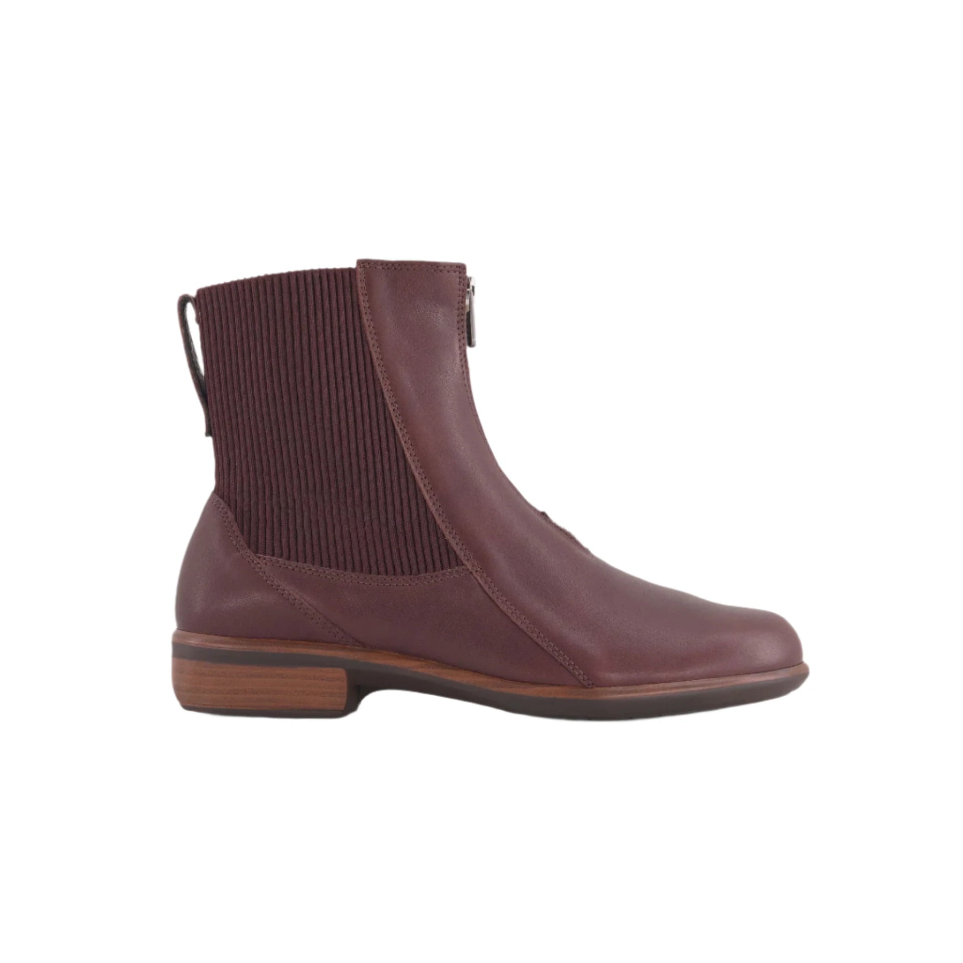 Leather Casual Shoes Bora Cordovan Front Zip Boot