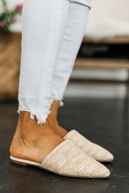 Classic Oxford Shoes Out In The Sun Natural Brown Flat Mules