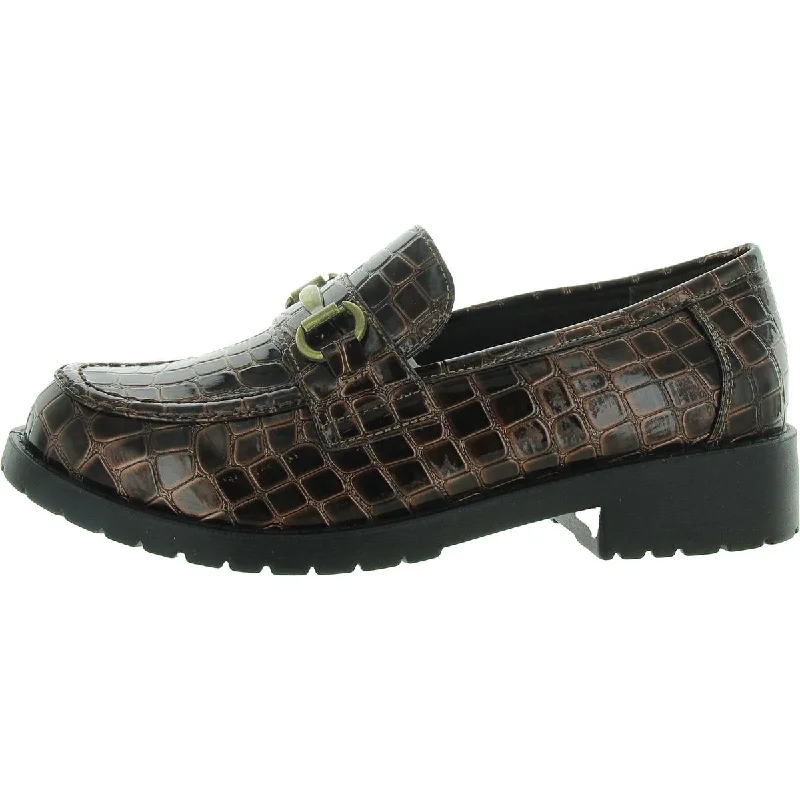 Casual Sandals Collection Witney Womens Patent Leather Animal Print Loafers