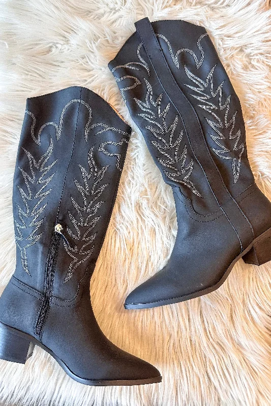 Stylish Boots For Sale Inlay Black Boot Matte Black