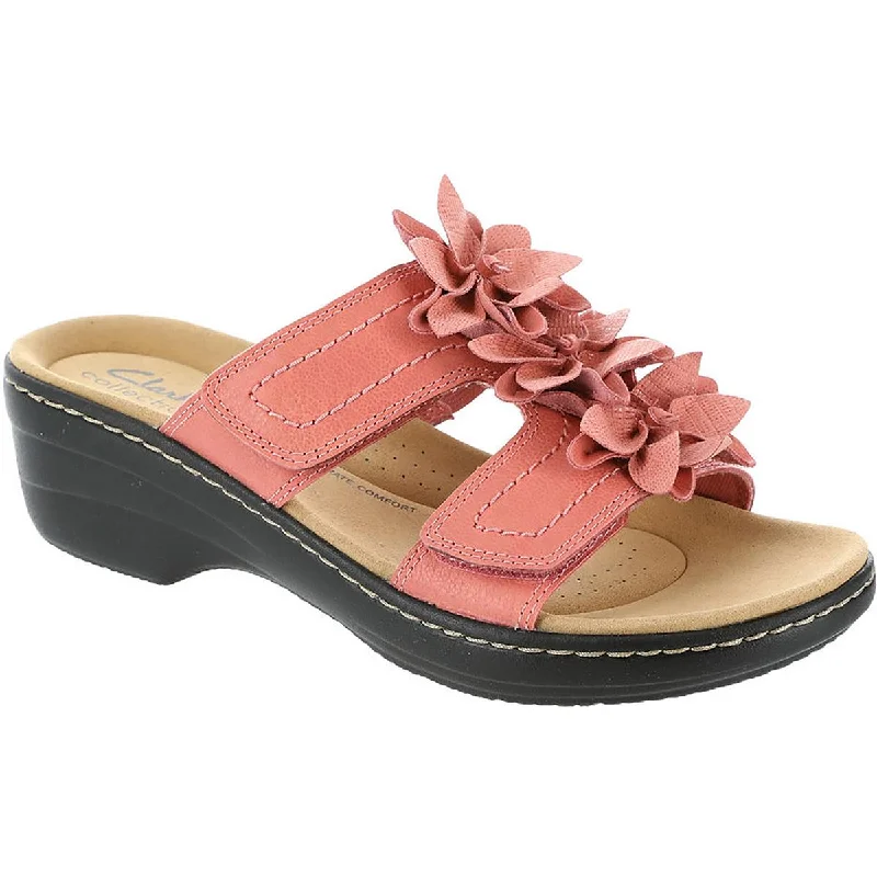 Best Flat Shoes Online Clarks Womens Merliah Raelyn Leather Slide Sandals