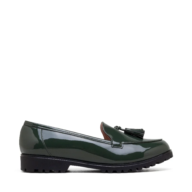 green patent leather