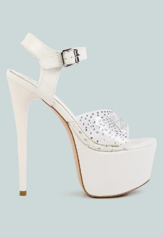 Fashionable Summer Shoes First Date Ultra High Heel Clear Sandals