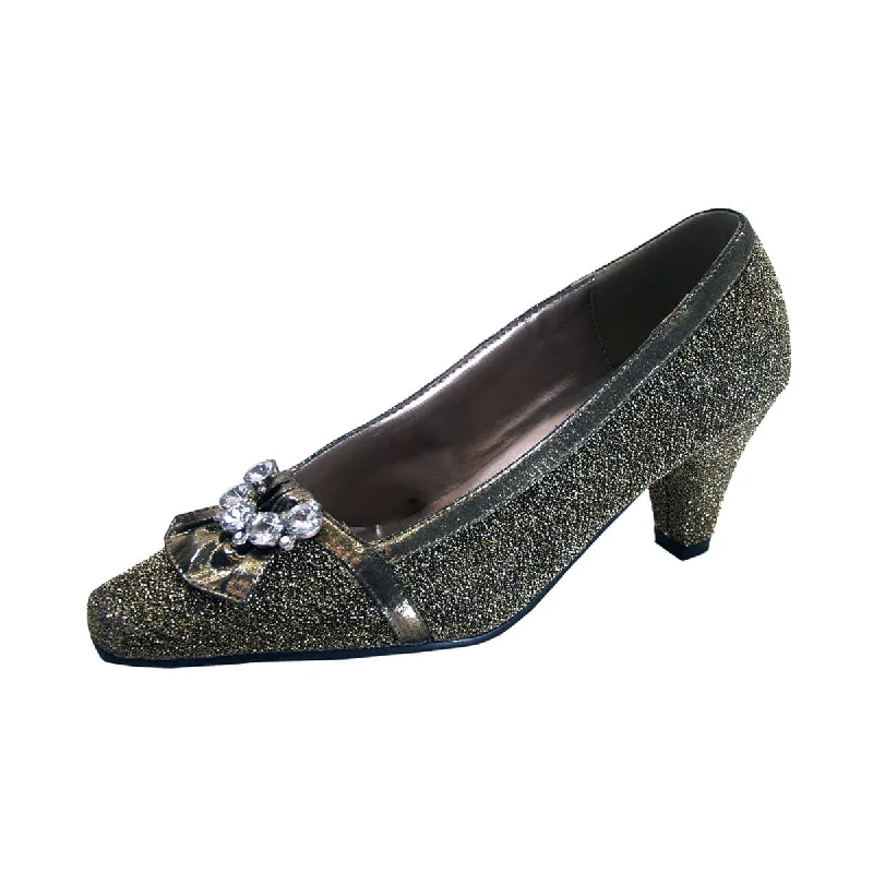 Outdoor Shoes Collection FLORAL Nyla Women's Wide Width Rhinestone Dress Pumps