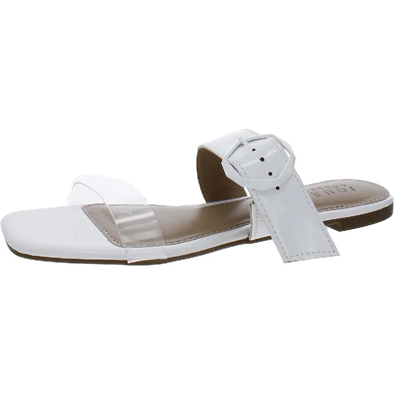 Comfortable Formal Footwear Journee Collection Womens Faux Leather Slide Sandals