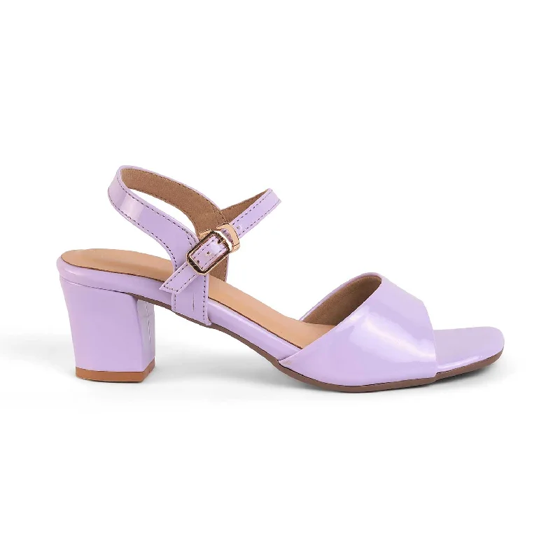 Comfortable Slippers Online Tresmode Solor Lilac Women's Casual Block Heel Sandals