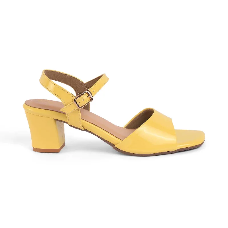 Stylish Boots For Work Tresmode Solor Yellow Women's Casual Block Heel Sandals