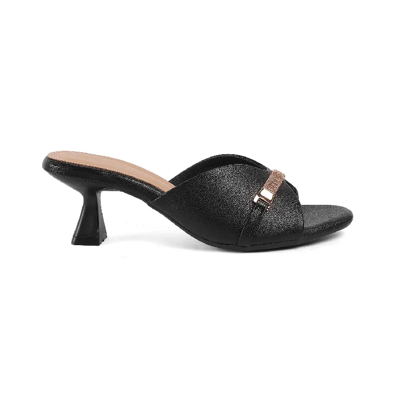 Classic Flat Shoes Tresmode Trigger Black Women's Dress Heel Sandals