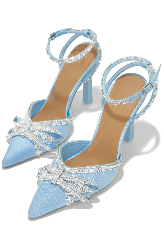 Stylish Sneakers For Running Devoted Embellished Ankle Strap High Heel Pumps - Blue