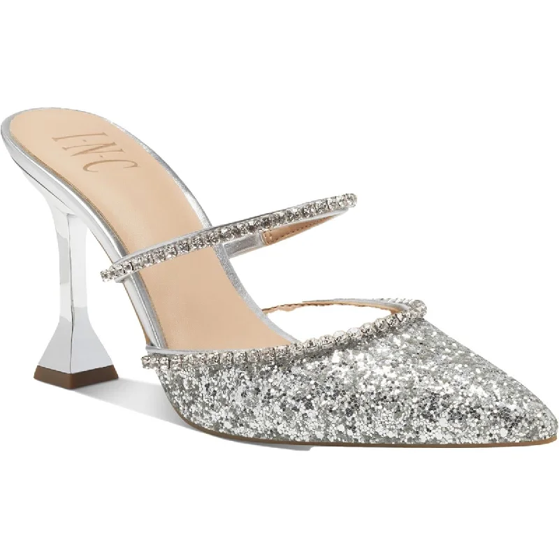 Stylish Winter Footwear INC Womens Gylana Glitter Block Heels