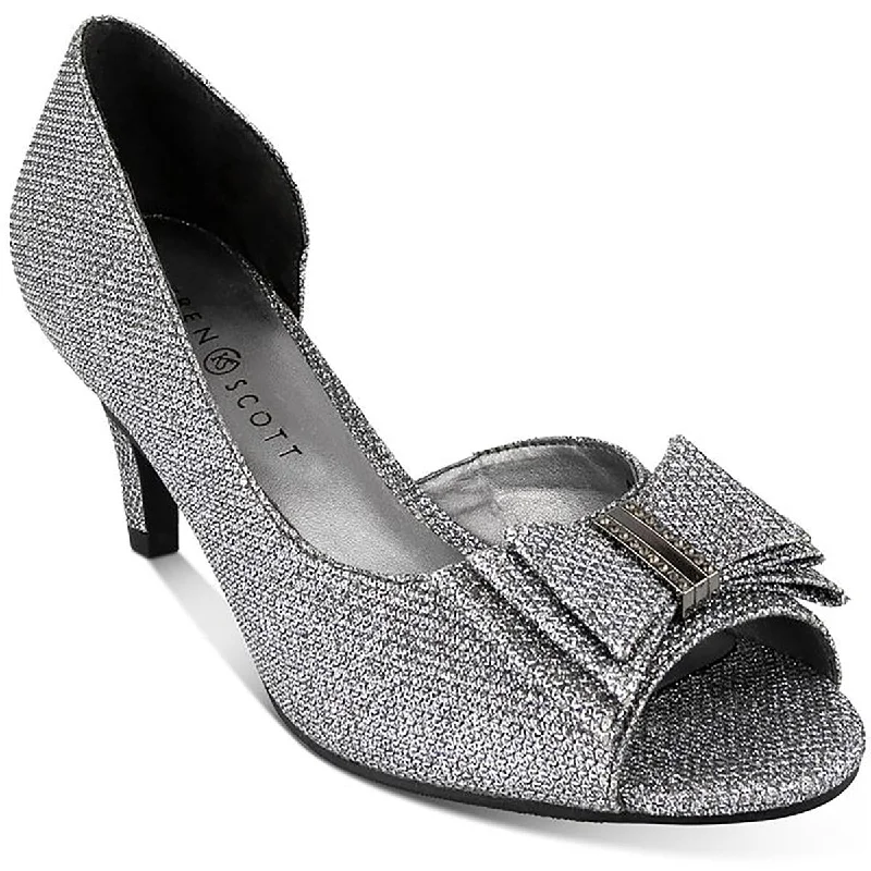 Comfortable Running Sneakers Karen Scott Womens Destinaa Glitter Peep-Toe Pumps