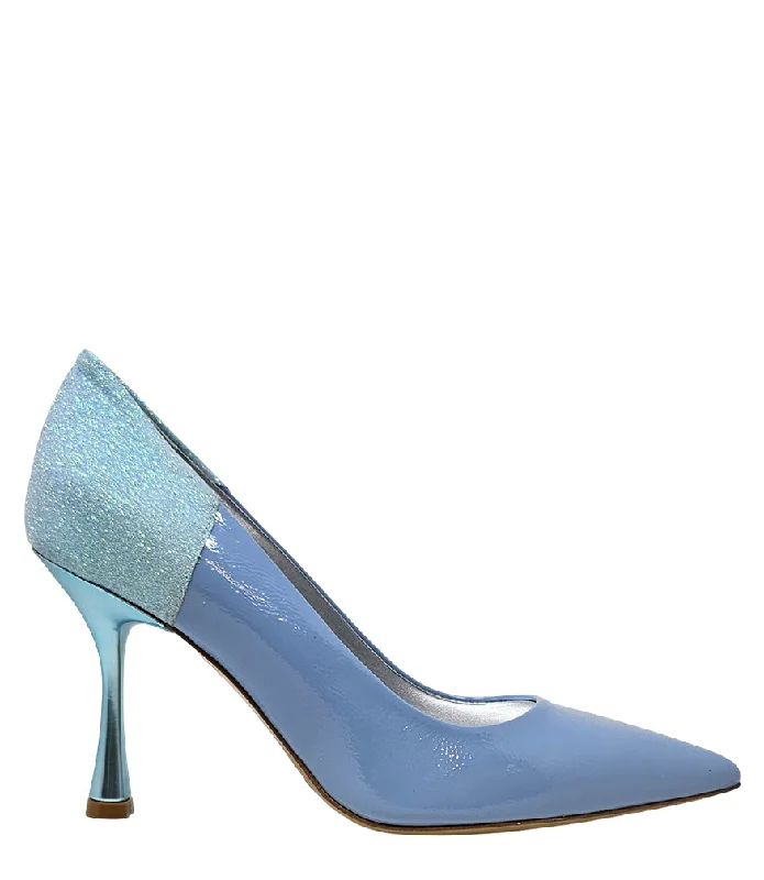 Alena Blue/Light Blue High Heel Glitter Pump