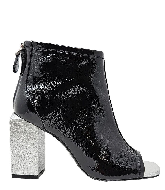 Fatima Black Silver Hi Heel Sandal