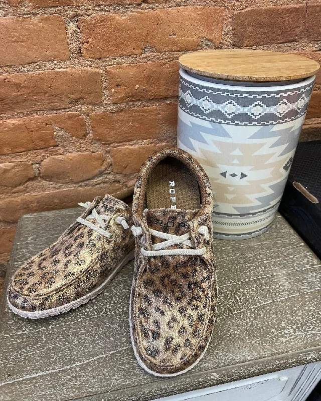 Lightweight Running Shoes Roper Women's Eva Moc Hang Loose Tan Metallic Leopard Casual Shoes 1795-3330