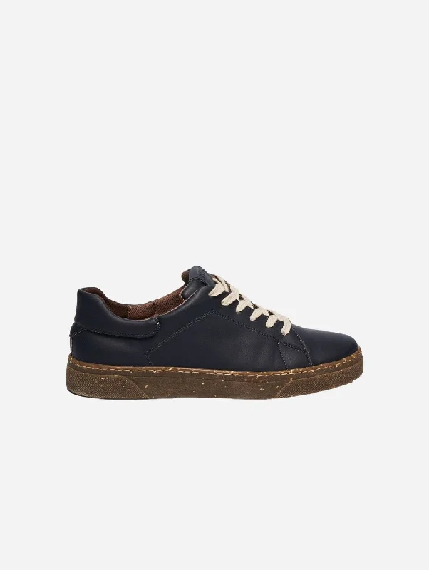 Jacob Men's Corn Leather Vegan Sneakers | Navy Blue