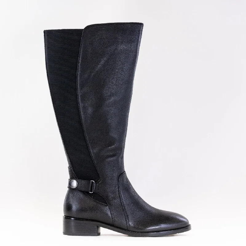 Best Running Footwear Salvia Nan Tall Boot (Women's) - Black Calf Leather