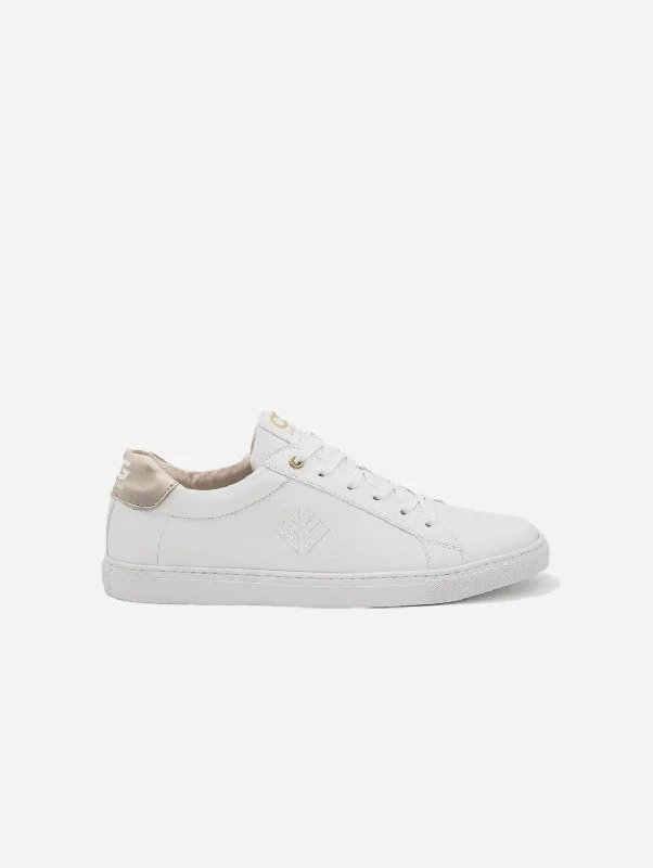 Winton Women's Vegan Sneakers | White & Gold