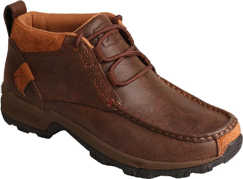 Twisted X Women's Brown Leather Hiker Driving Moccasin Shoes WHK0001