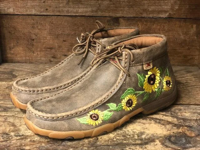 Twisted X Women's Sunflower Bomber Chukka Driving Mocs WDM0128