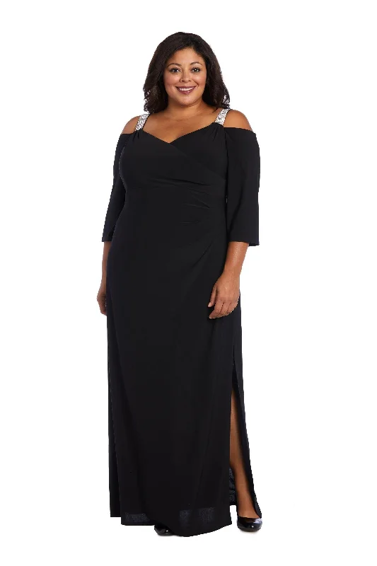 Backless Dress R&M Richards 5659W Plus Size Formal Long Dress