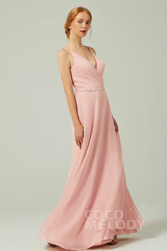 Gorgeous Party Dress A-Line Floor Length Chiffon Bridesmaid Dress CB0303