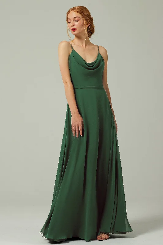 Satin Mermaid Dress A-Line Floor Length Chiffon Bridesmaid Dress CB0322