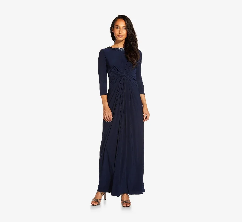 Stunning Party Dress Adrianna Papell AP1E207502 Long Sleeve Long Dress