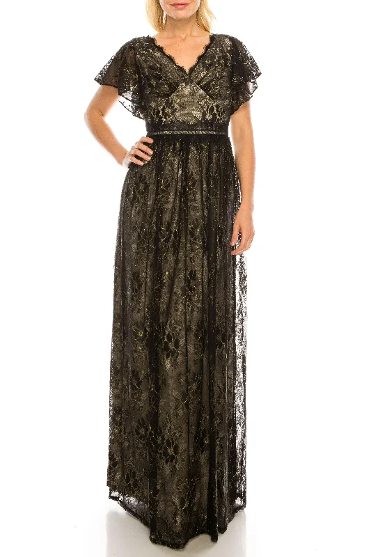 Draped Satin Gown Adrianna Papell AP1E205747 Long Formal Lace Dress