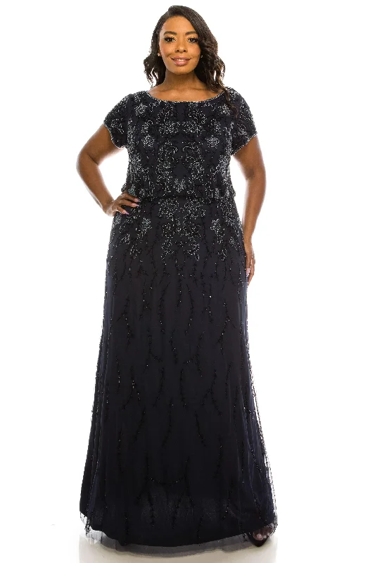 Dainty Chiffon Dress Adrianna Papell AP1E205375W Long Plus Size Dress