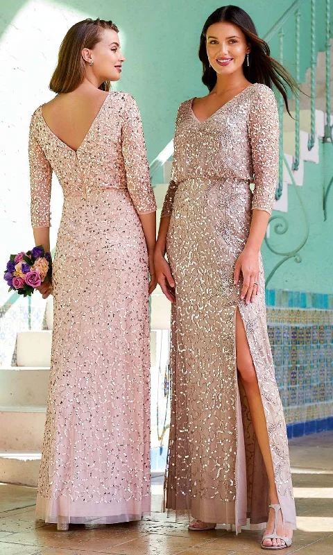 Simple Formal Dress Adrianna Papell Platinum - 40320 Sequined Column Dress
