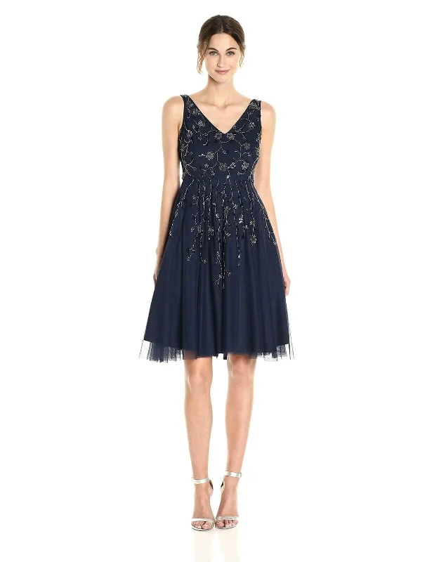 Glitter Dress Adrianna Papell AP1E201275 Prom Short Sleeveless Cocktail Dress
