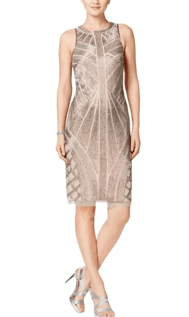 Mermaid Gown Adrianna Papell AP1E200575 Short Cocktail Halter Neck Party Dress