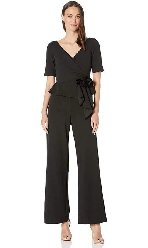 Illusion Neckline Dress Adrianna Papell AP1E205587 Short Sleeve Jumpsuit