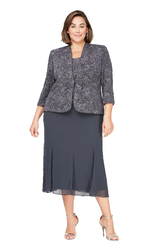 Glitter Dress Alex Evenings AE425256 Short Plus Size Dress